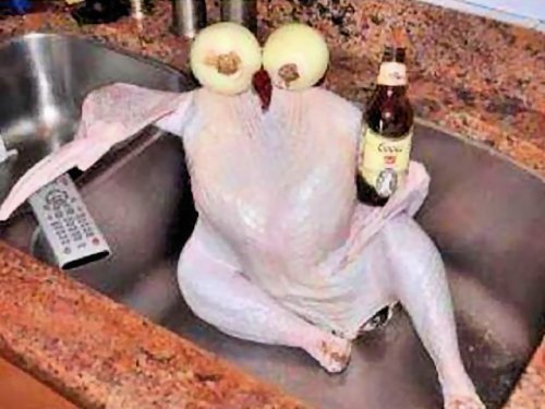 It said to let the turkey chill in the sink for a few hours! 😀